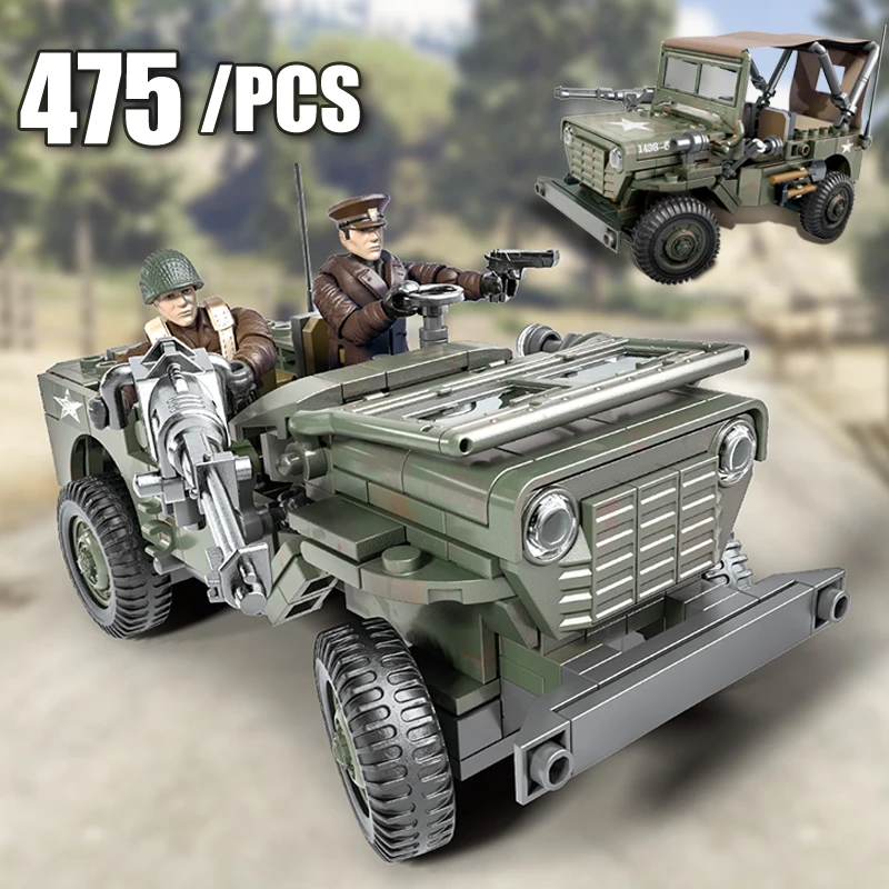 Конструктор Военный автомобиль WW2, внедорожник, солдат, пехота, боевая армия, фигурки, игрушки для детей, подарки
Конструктор Военный автомобиль WW2, внедорожник, солдат, пехота, боевая армия, фигурки, игрушки для детей, подарки