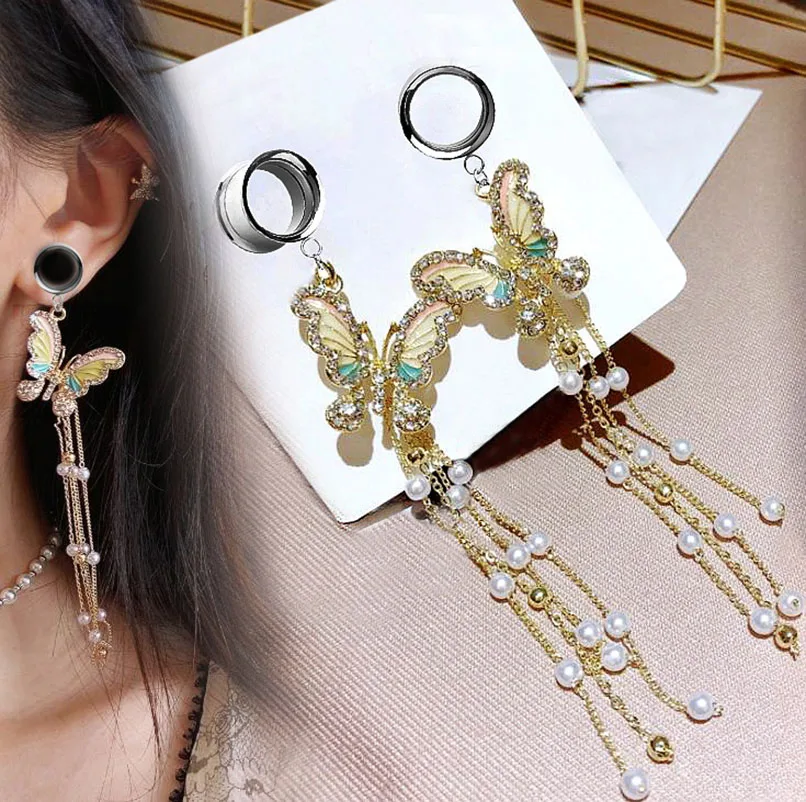 2Pcs Butterfly Dangle Ear Plugs and Tunnels Earrings Ear Stretches Gauges Piercing Tunnel Plug Ear Expansion Body Jewelry Reamer
2Pcs Butterfly Dangle Ear Plugs and Tunnels Earrings Ear Stretches Gauges Piercing Tunnel Plug Ear Expansion Body Jewelry Reamer