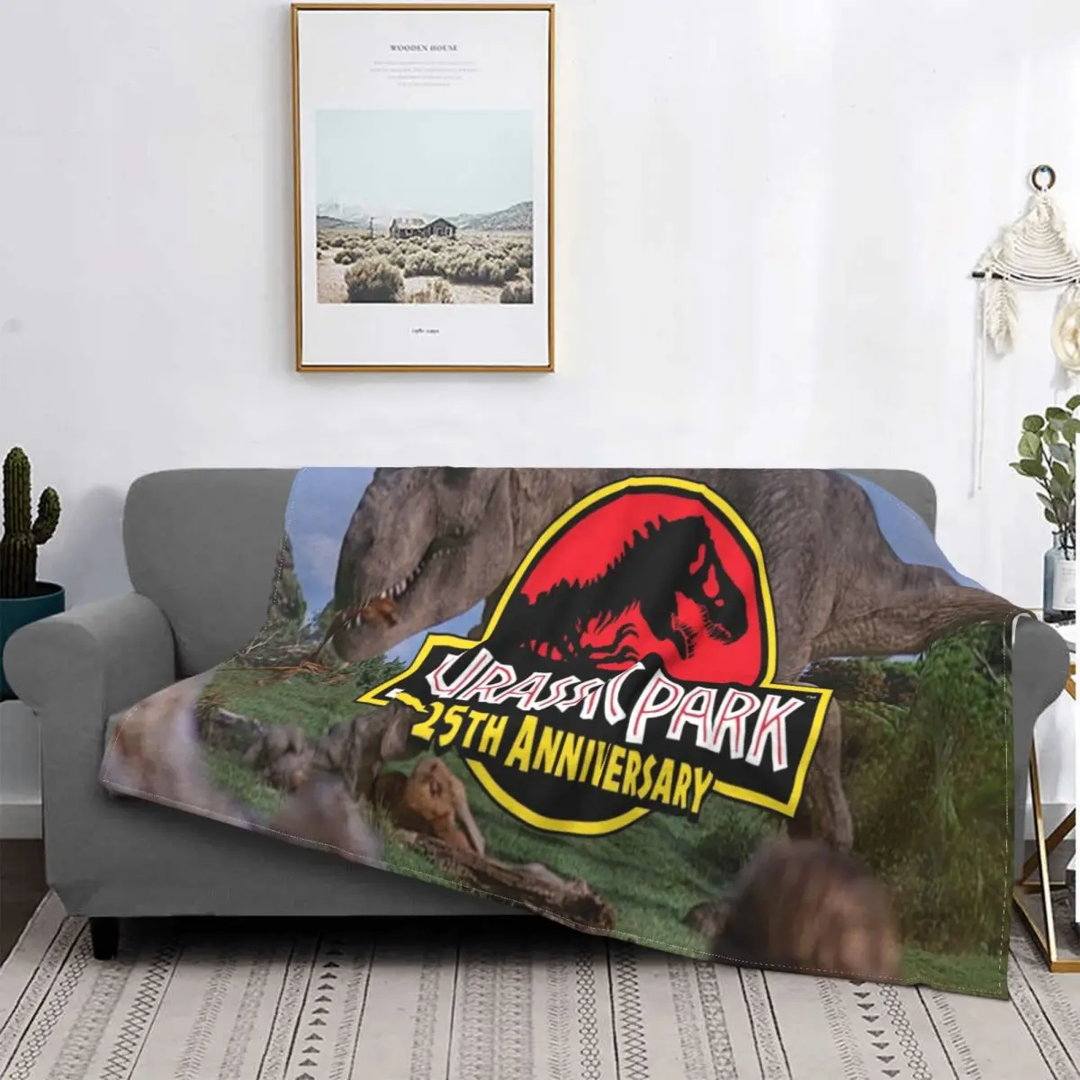 

Jurassic Park-colcha de cama a cuadros, sofá cama, manta doble para bebé, colchas de verano, ropa de cama y fundas, 201411