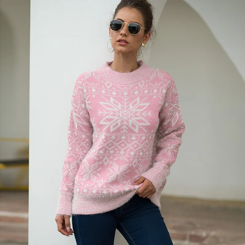 2021 Autumn/Winter Women's Christmas Sweaters Women's Snowflake Head Knitwear Sweaters for Women
2021 Autumn/Winter Women's Christmas Sweaters Women's Snowflake Head Knitwear Sweaters for Women