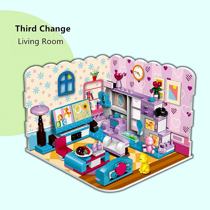194Pcs Friends Building Blocks Sets Castle House Bedroom Kitchen 3 IN 1 Deform DIY Bricks Brinquedos Educational Toys for Girls
194Pcs Friends Building Blocks Sets Castle House Bedroom Kitchen 3 IN 1 Deform DIY Bricks Brinquedos Educational Toys for Girls