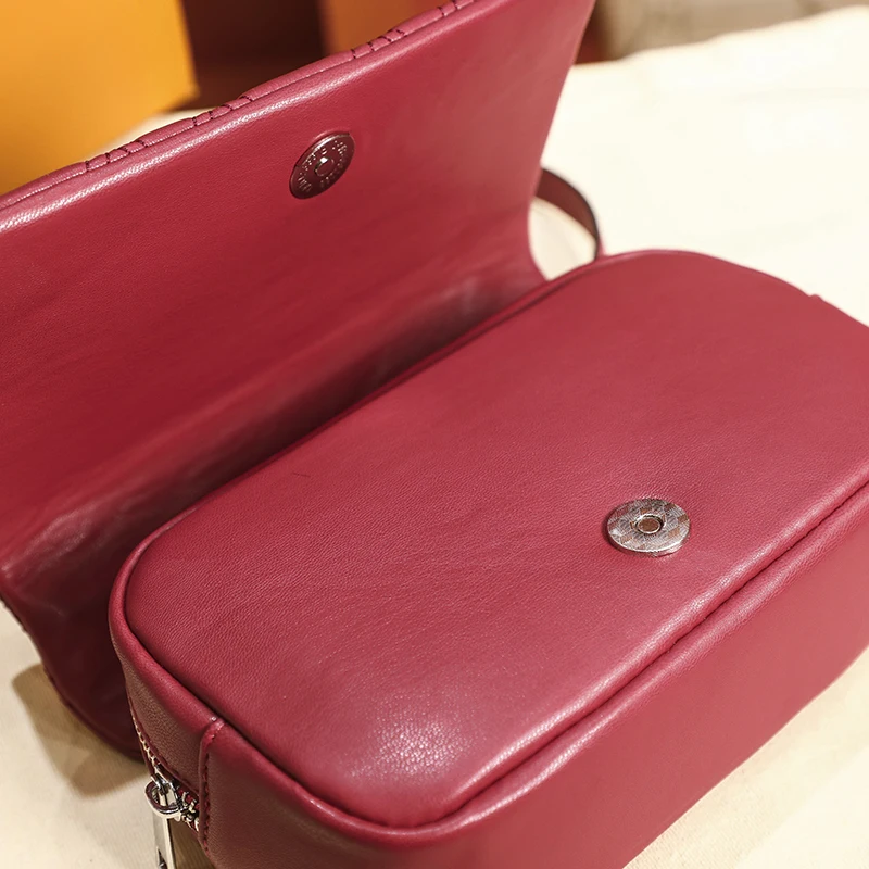 Single Shoulder Bag Handbag Inclined Shoulder bag, Hand Big Chain Lady bag, Texture Plaid Hand Caught