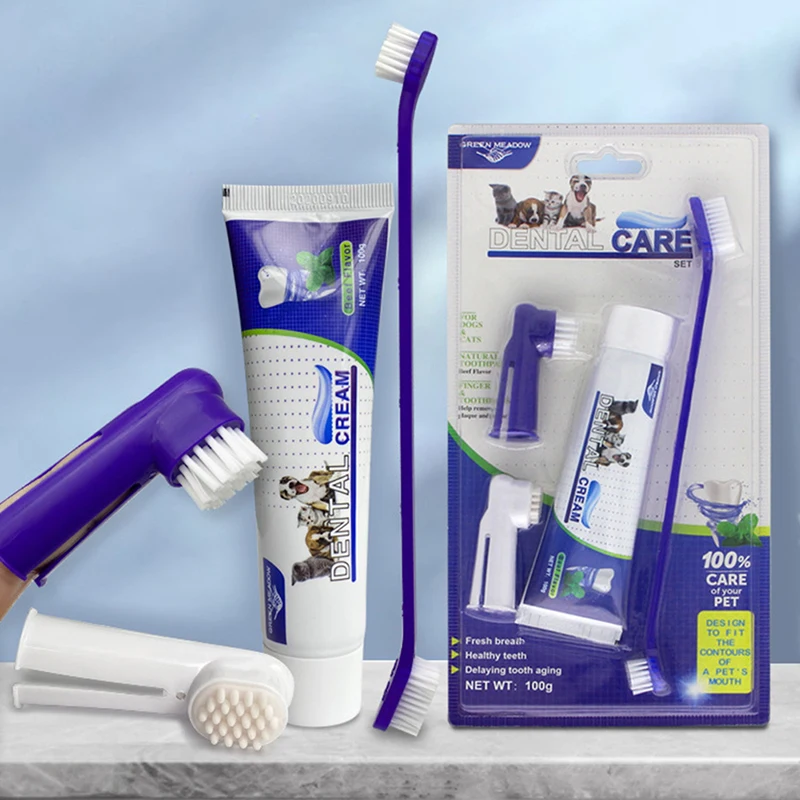 Pet Toothpaste Toothbrush Set Medium Large Dog Oral Cleaning Supplies Four-Piece Cat Dog Cleaning Tools Set Pet Supplies
Pet Toothpaste Toothbrush Set Medium Large Dog Oral Cleaning Supplies Four-Piece Cat Dog Cleaning Tools Set Pet Supplies