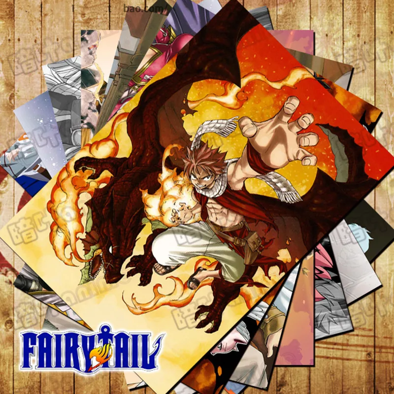 10 шт./лот аниме сказочный хвост постеры наклейки игрушка Natsu Erza серый Lucy Happy Wendy