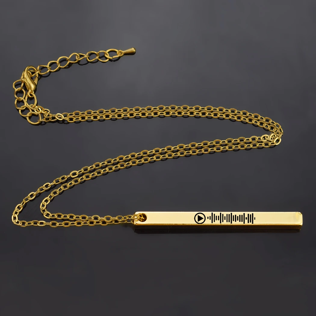 Personalized Spotify Scan Code Necklace Custom 1~4 Side Vertical Cube Engraved Letter Pendant Necklace Gift for Friend
Personalized Spotify Scan Code Necklace Custom 1~4 Side Vertical Cube Engraved Letter Pendant Necklace Gift for Friend