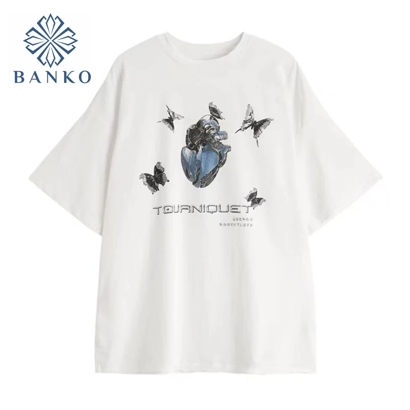 T Shirt Women Short Sleeve Chic Print O-Neck Pullover Tees Female Oversized Fashion White Tops Chic Print 2021 Summer Street Top
T Shirt Women Short Sleeve Chic Print O-Neck Pullover Tees Female Oversized Fashion White Tops Chic Print 2021 Summer Street Top