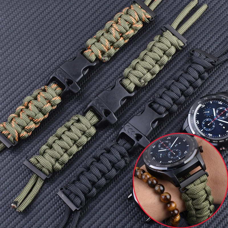Ремешок Плетеный для Samsung Galaxy Watch 42 мм 46 нейлоновый спортивный браслет 3 41 45 22