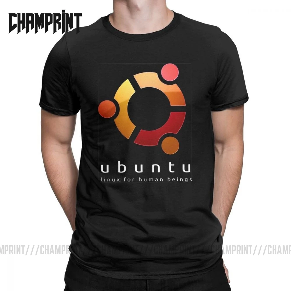 Humor Ubuntu Linux для людей футболка мужчин 100% хлопковые футболки программирование