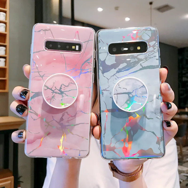 Новый лазерный мраморный чехол-подставка для Samsung galaxy A50 S10 S9 S8 Note 8 9 10 A10 A30 A70 S20 Plus