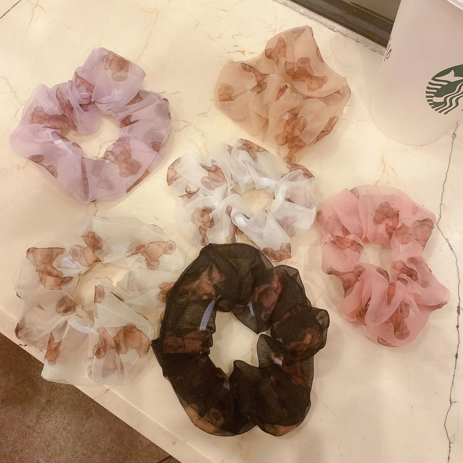 Chiffon Bear Print Scrunchies Cute Fabric Solid Elastic Hair Bands Sweet Hair Accessories Ties for Women Girls Ponytail Holder
Chiffon Bear Print Scrunchies Cute Fabric Solid Elastic Hair Bands Sweet Hair Accessories Ties for Women Girls Ponytail Holder
