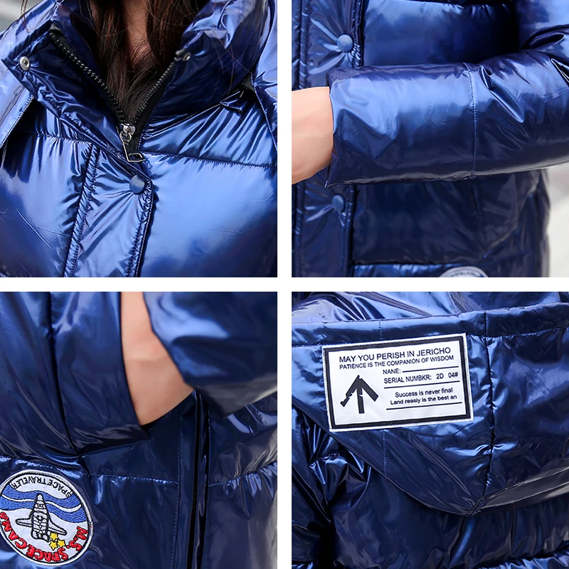Women's Winter Jacket Korean Style Hooded Shiny Woman Parkas Plus Size Stand Collar Cotton Padded Casual Thick Female Cold Coat
Women's Winter Jacket Korean Style Hooded Shiny Woman Parkas Plus Size Stand Collar Cotton Padded Casual Thick Female Cold Coat