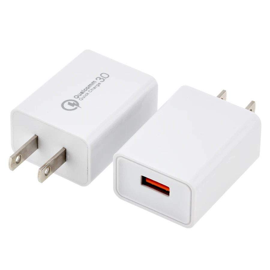 

US Quick Charge 3.0 USB Charger Fast Charging Portable Mobile Phone Chargers For iPhone Xiaomi QC3.0 18W Travel Adapter 300pcs