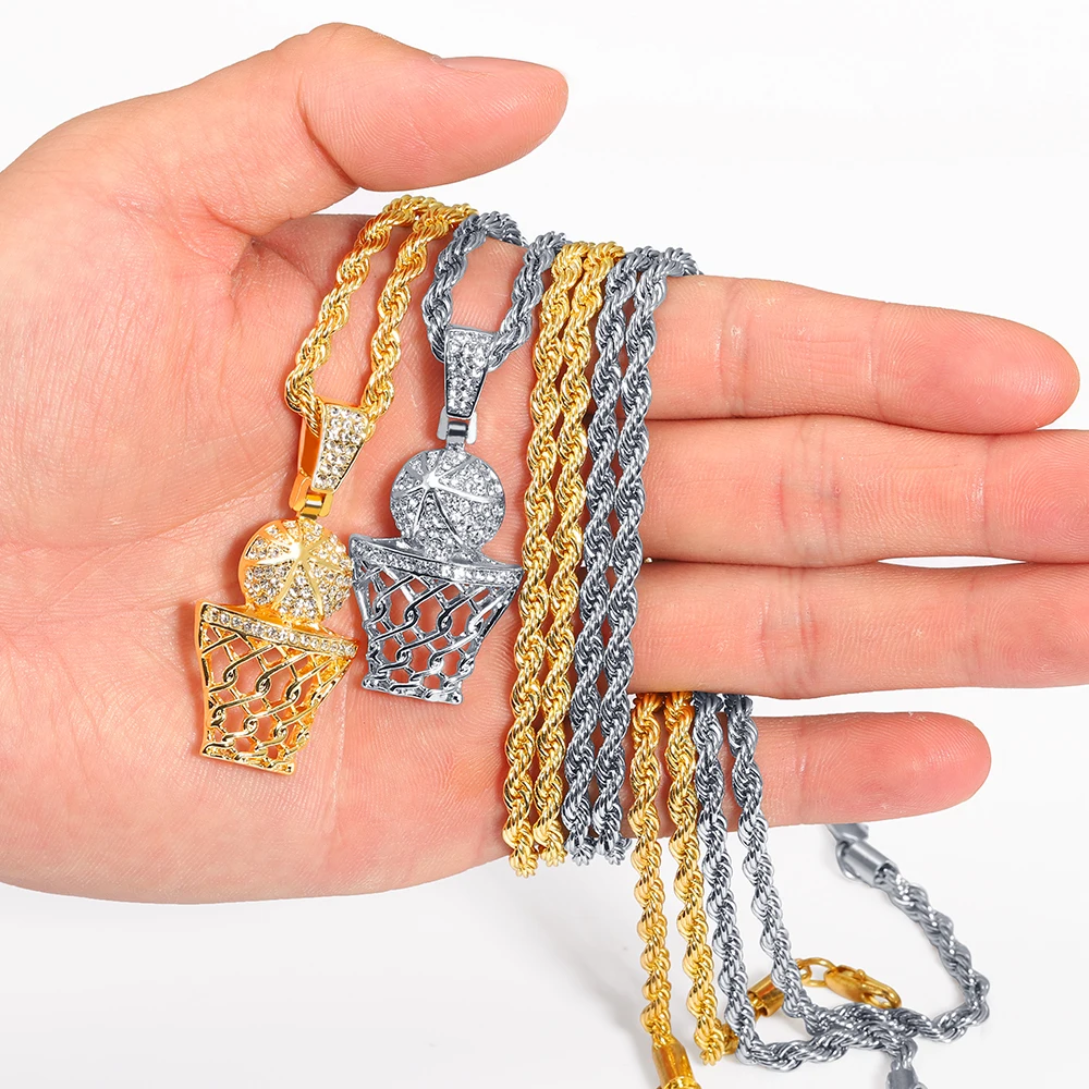 Iced out Chain Basketball Pendant Necklace Men Pendents Cuban Link Chain Zicron Necklace For Men Gold Silver Chains Necklaces
Iced out Chain Basketball Pendant Necklace Men Pendents Cuban Link Chain Zicron Necklace For Men Gold Silver Chains Necklaces