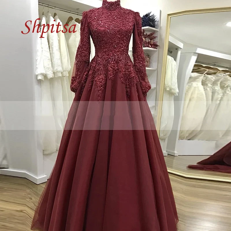 Burgundy Long Sleeve Lace Evening Dresses Party A Line Plus Size Dinner Women Prom Formal Evening Gowns Dresses 
Burgundy Long Sleeve Lace Evening Dresses Party A Line Plus Size Dinner Women Prom Formal Evening Gowns Dresses