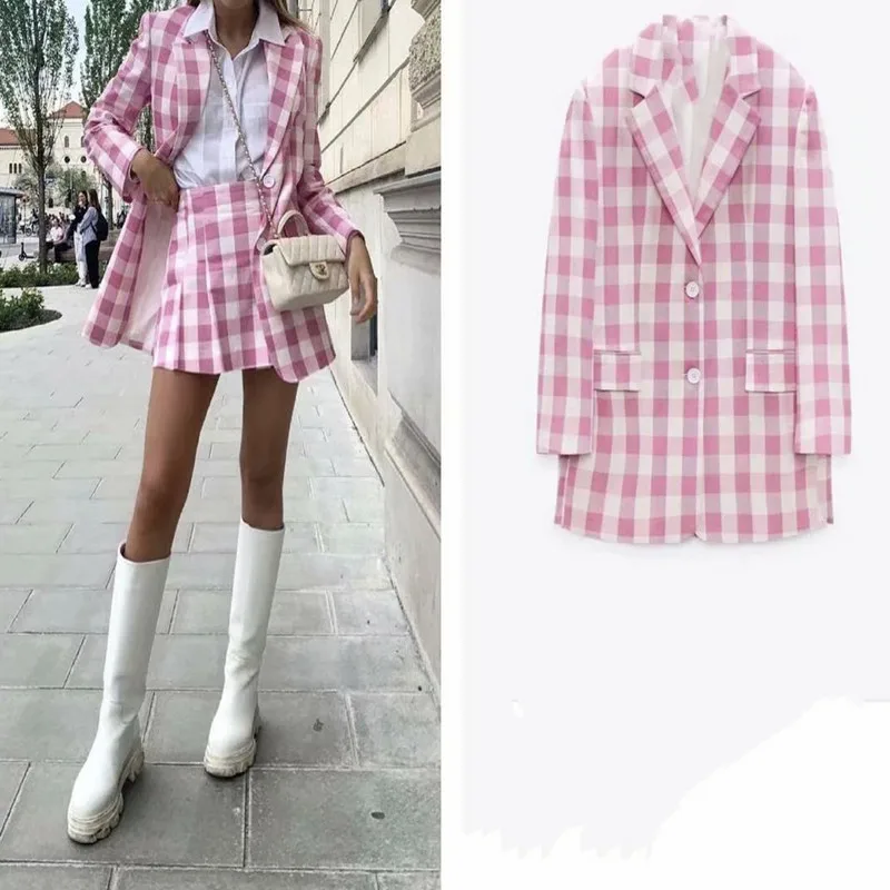 Женский свободный Блейзер ZA, модель сезона осень 2021 года, 8299 
Женский свободный Блейзер ZA, модель сезона осень 2021 года, 8299