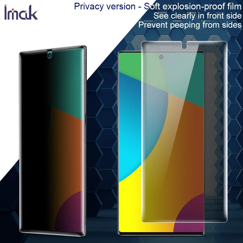 Антибликовая Защитная пленка Imak Для Samsung Galaxy Note 10 Plus Pro изогнутая Гидрогелевая с