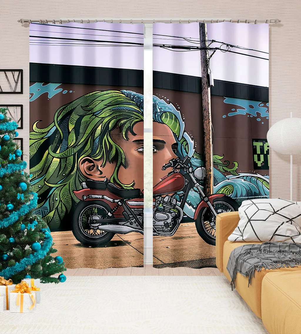 3D Printing Urban Trend Motorcycle Pattern Adult Bedroom Living Room Shade Custom Curtain Suit Bedroom with Hook Accessories
3D Printing Urban Trend Motorcycle Pattern Adult Bedroom Living Room Shade Custom Curtain Suit Bedroom with Hook Accessories