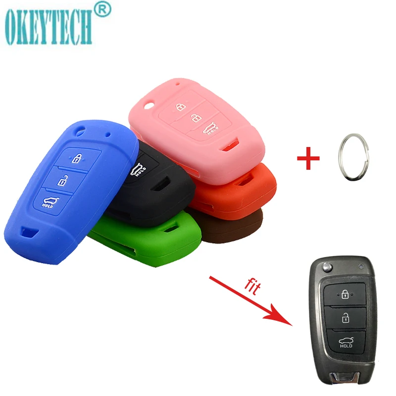 OkeyTech Flip Remote Key Silicone Key Cover For Hyundai Solaris 2 Elantra i30 i35 i40 Tucson 2015 for Kia K2 3 Buttons With Ring
OkeyTech Flip Remote Key Silicone Key Cover For Hyundai Solaris 2 Elantra i30 i35 i40 Tucson 2015 for Kia K2 3 Buttons With Ring