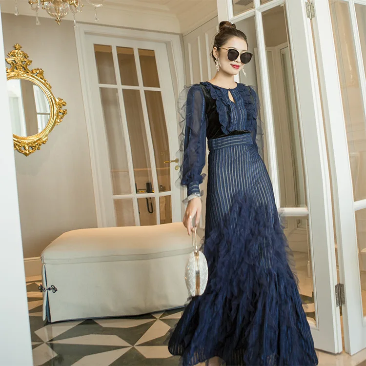 Autumn and winter 2020 long sleeve slim temperament Chiffon Dress splicing celebrity mesh medium length high end women's long
Autumn and winter 2020 long sleeve slim temperament Chiffon Dress splicing celebrity mesh medium length high end women's long