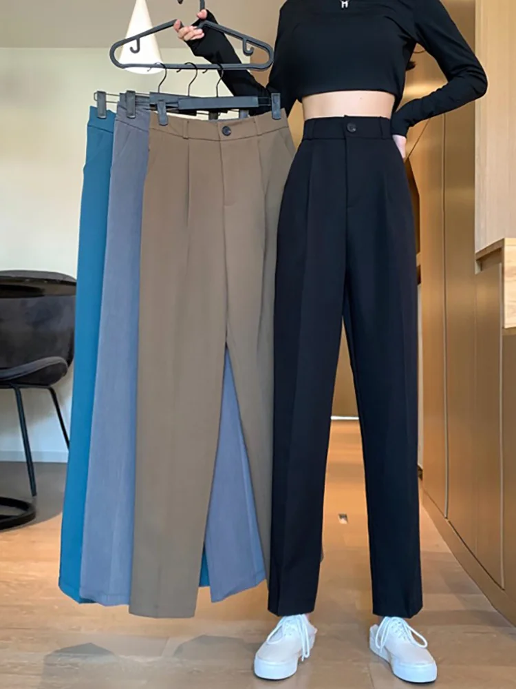 Black Suit Pants Women's Straight Loose High Waist Thin Drape Early Spring Autumn Capris 2021 New Pants
Black Suit Pants Women's Straight Loose High Waist Thin Drape Early Spring Autumn Capris 2021 New Pants
