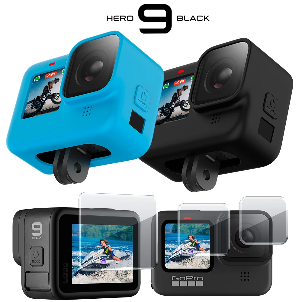Protective Silicone Case for GoPro Hero 9 Black Tempered Glass Screen Protector Film Lens Cap Cover for Go Pro 9 Accessory
Protective Silicone Case for GoPro Hero 9 Black Tempered Glass Screen Protector Film Lens Cap Cover for Go Pro 9 Accessory