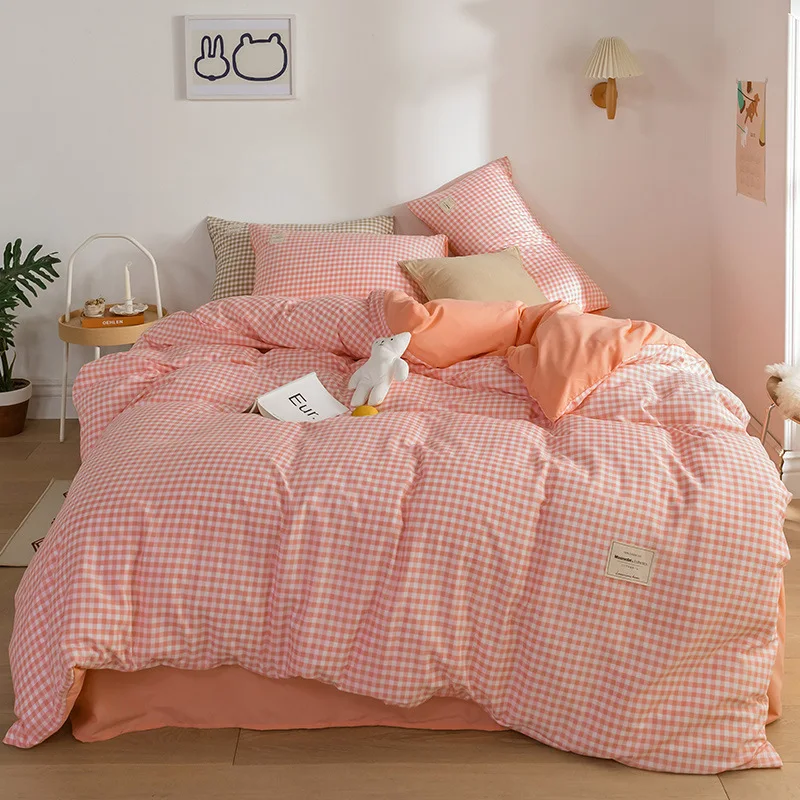 Simple Comforter Bedding Sets Plaid Print Bed Sheet and Duvet Cover Set Nordic Queen King Size Bedding Sets Luxury Bed Cover Set
Simple Comforter Bedding Sets Plaid Print Bed Sheet and Duvet Cover Set Nordic Queen King Size Bedding Sets Luxury Bed Cover Set