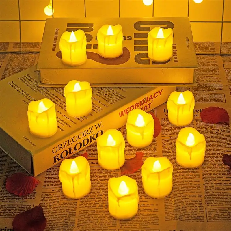 Набор беспламенных светодиодных свечей реалистичные свечи с мерцающим пламенем
