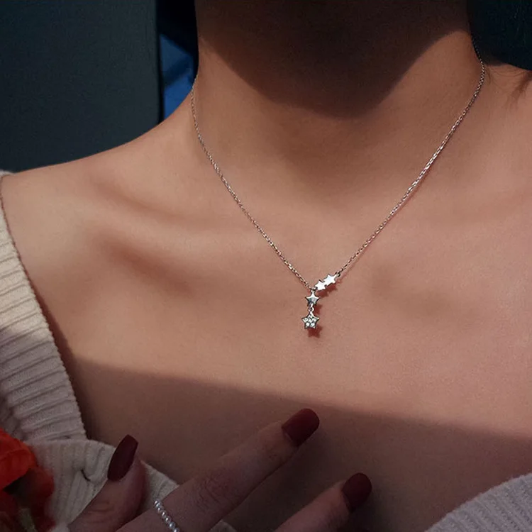 BUDROVKY Tassel Five-pointed Star Necklace Female S925 Silver Clavicle Chain Short Necklace Ladies Birthday Gift Jewelry
BUDROVKY Tassel Five-pointed Star Necklace Female S925 Silver Clavicle Chain Short Necklace Ladies Birthday Gift Jewelry