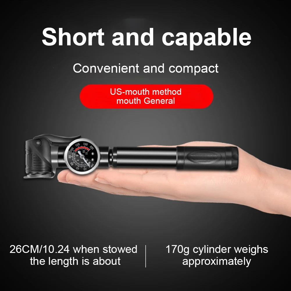 Portable Tire Inflator Mini Hand Pump Manual Air Pump 160PSI with Air Pressure Gauge Schrader Presta Valve Bike Tire Inflator
Portable Tire Inflator Mini Hand Pump Manual Air Pump 160PSI with Air Pressure Gauge Schrader Presta Valve Bike Tire Inflator