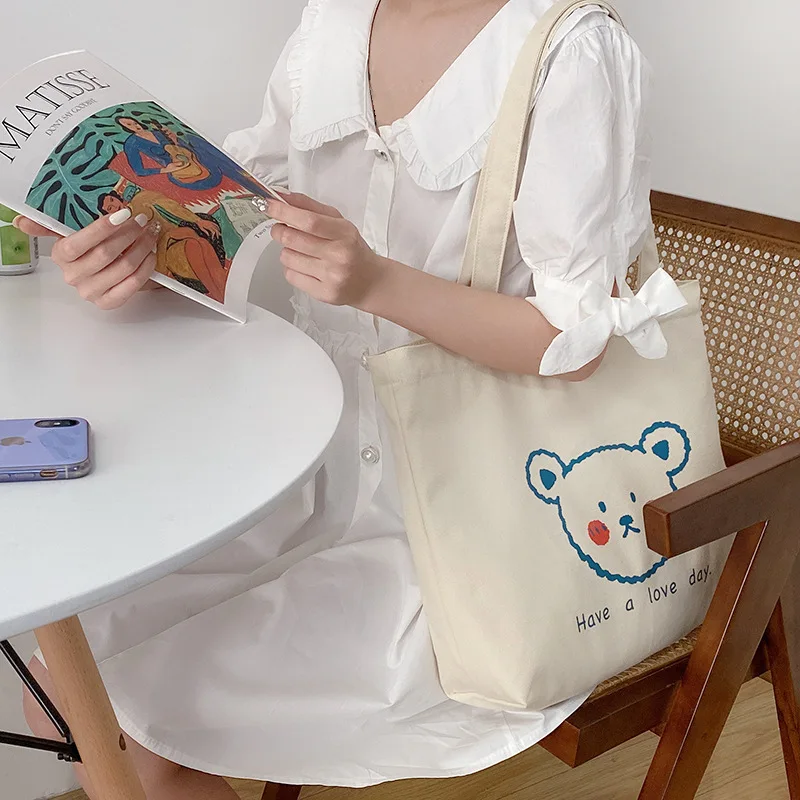 Women Canvas Shoulder Bag Cute Cartoon Print Daily Shopping Bags Students Zipper Books Bag Cotton Cloth Handbags Tote For Girls
Women Canvas Shoulder Bag Cute Cartoon Print Daily Shopping Bags Students Zipper Books Bag Cotton Cloth Handbags Tote For Girls