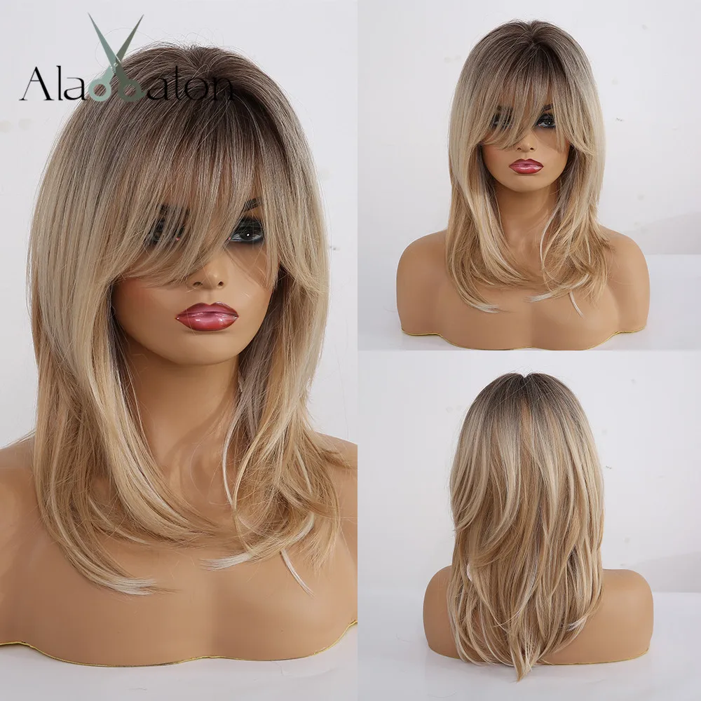 ALAN EATON Synthetic Wigs Long Straight Layered Hairstyle Ombre Black Brown Blonde Gray Ash Full Wigs with Bangs for Black Women
ALAN EATON Synthetic Wigs Long Straight Layered Hairstyle Ombre Black Brown Blonde Gray Ash Full Wigs with Bangs for Black Women