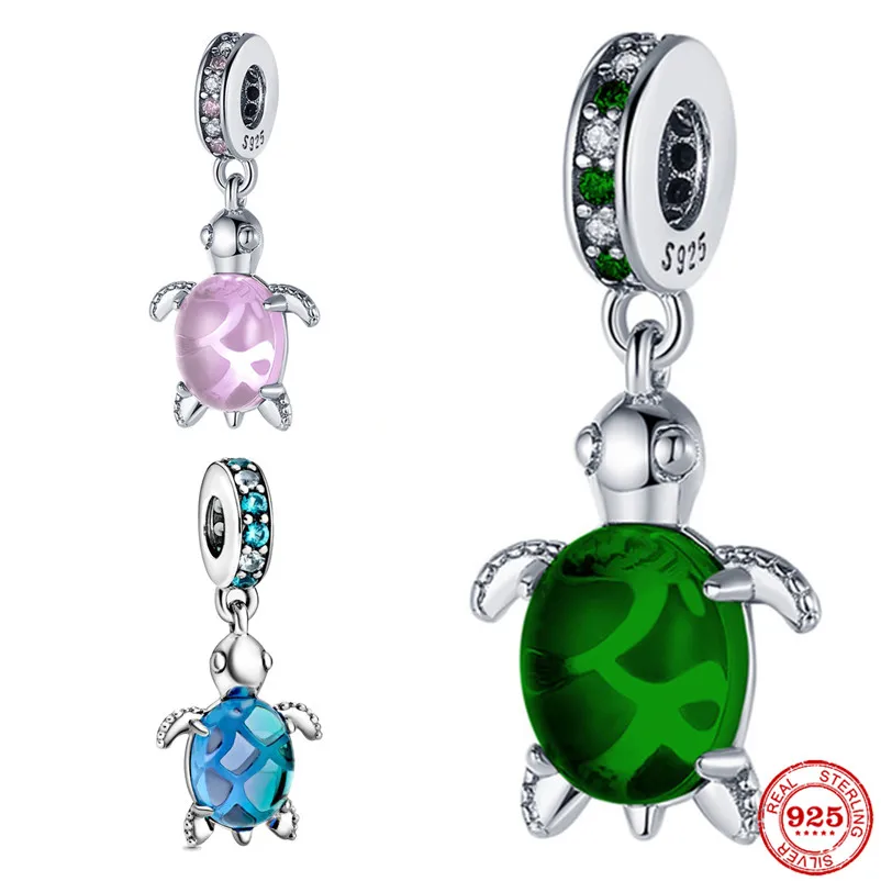 New 925 Sterling Silver Blue Green Pink Tortoise Dangle Charm Bead Fit Original Pandora Bracelet Pendant DIY Jewelry For Women
New 925 Sterling Silver Blue Green Pink Tortoise Dangle Charm Bead Fit Original Pandora Bracelet Pendant DIY Jewelry For Women