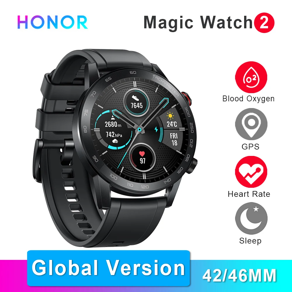Смарт-часы Honor Magic Watch 2 глобальная версия Bluetooth спортивные водонепроницаемые с