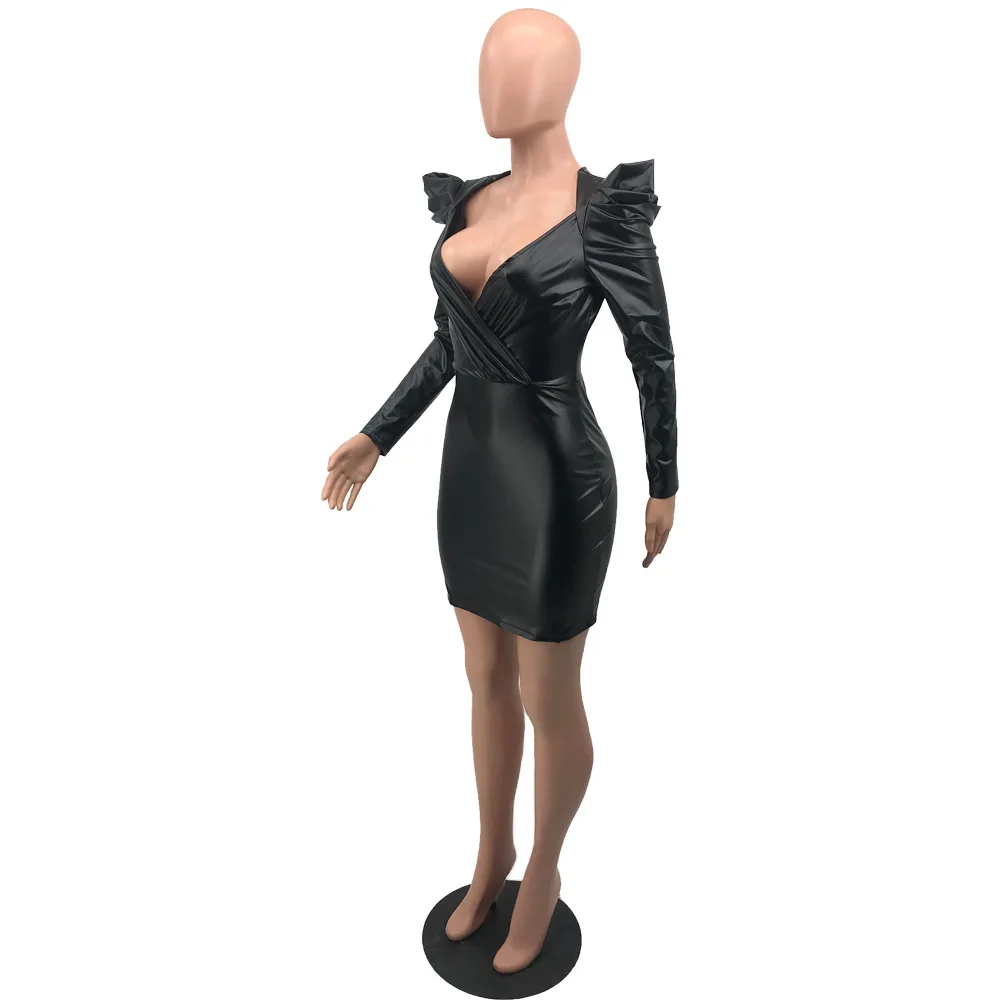 High Waist Ruched Office Lady Formal Dress Women Deep V Neck Long Puff Sleeve Pencil Dress Solid Skinny Package Hip Dress
High Waist Ruched Office Lady Formal Dress Women Deep V Neck Long Puff Sleeve Pencil Dress Solid Skinny Package Hip Dress