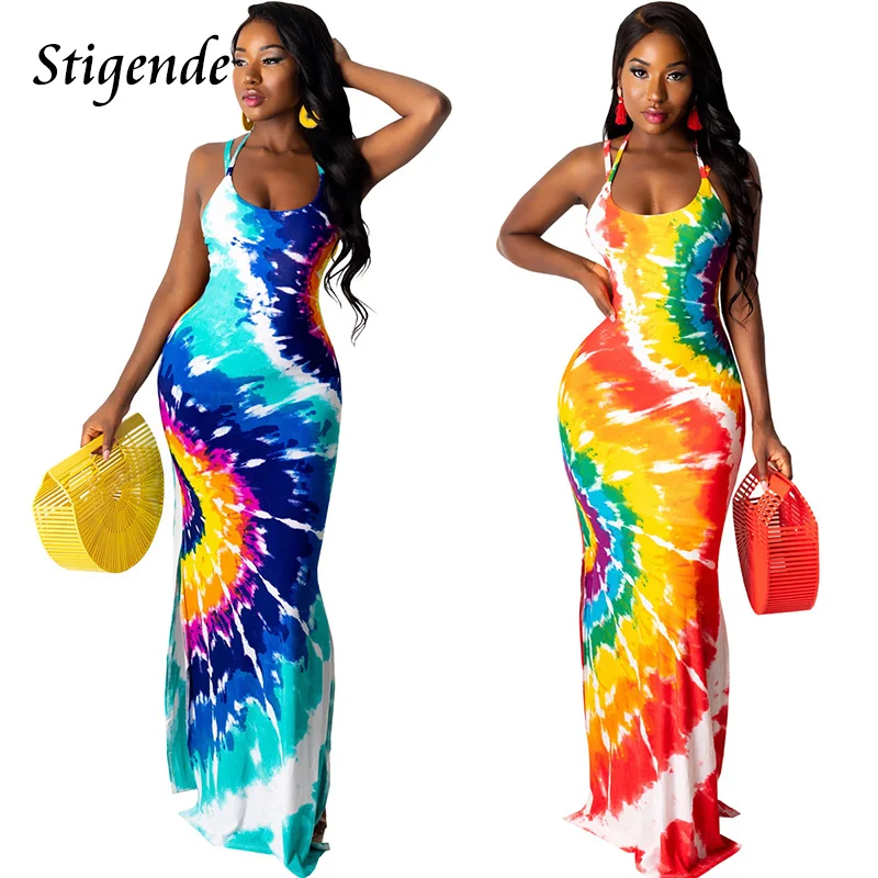Stigende Summer Spaghetti Strap Tie Dye Long Dress Women Fashion Print Bodycon Sundress Sexy Sleeveless Side Split Maxi Dress
Stigende Summer Spaghetti Strap Tie Dye Long Dress Women Fashion Print Bodycon Sundress Sexy Sleeveless Side Split Maxi Dress