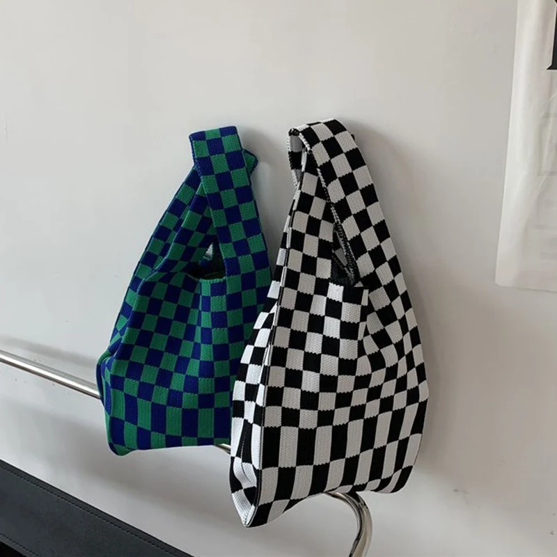 Women Contrast Color Plaid Knitted Shoulder Bags Vintage Big Capacity Tote Handbag Ladies Stripe Underarm Travel Shopper Bag
Women Contrast Color Plaid Knitted Shoulder Bags Vintage Big Capacity Tote Handbag Ladies Stripe Underarm Travel Shopper Bag