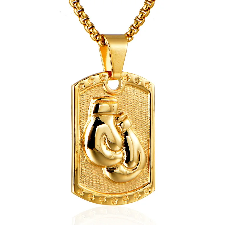Stainless Steel Gold Punk Rock Boxing Gloves Pendant Necklace Dog Tag Sports Men Boxing Necklaces Jewellery Gift For Him
Stainless Steel Gold Punk Rock Boxing Gloves Pendant Necklace Dog Tag Sports Men Boxing Necklaces Jewellery Gift For Him