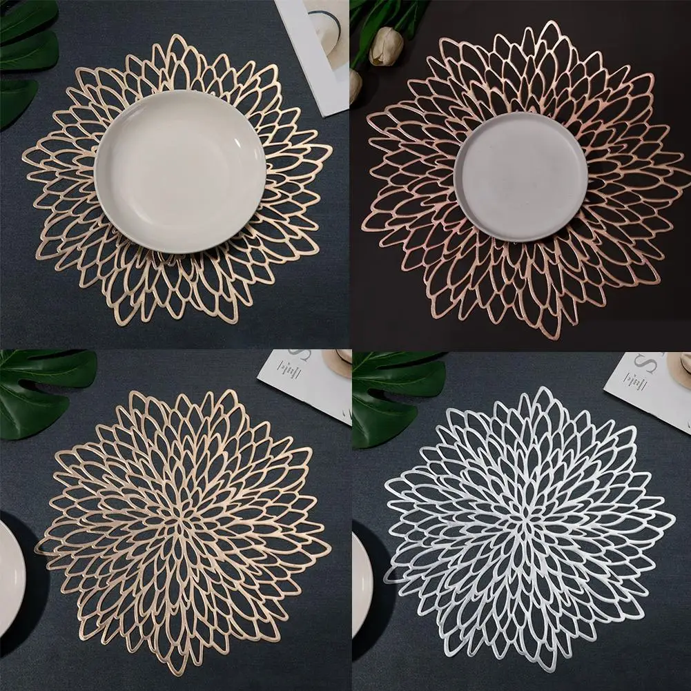 Hollow Table Mat Hibiscus Flower Bronzing PVC Placemat Insulation Coaster Pads Table Bowl Home Christmas Decor Heat Resistant
Hollow Table Mat Hibiscus Flower Bronzing PVC Placemat Insulation Coaster Pads Table Bowl Home Christmas Decor Heat Resistant