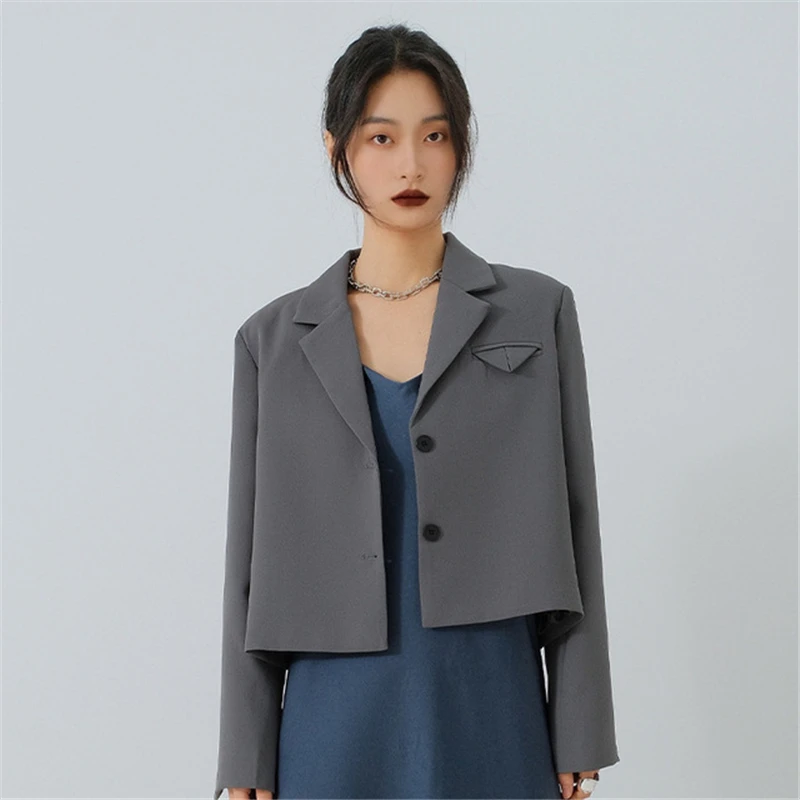 Women's Casual Short Suit Jacket Single-Breasted Solid Color All-Match Small Suit Jacket 2021 Autumn And Winter New
Women's Casual Short Suit Jacket Single-Breasted Solid Color All-Match Small Suit Jacket 2021 Autumn And Winter New