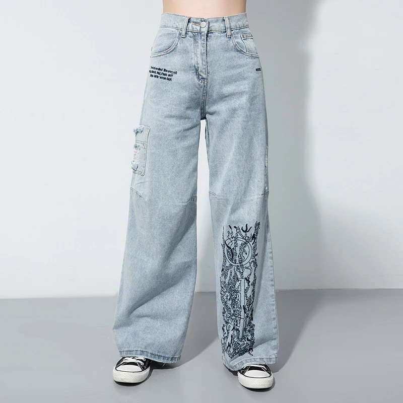 Long Straight Jeans Women Loose Wide Leg Pants Embroidery Trendy Slouchy Denim Trousers Boyfriends Palazzo Fashion Street 2021 
Long Straight Jeans Women Loose Wide Leg Pants Embroidery Trendy Slouchy Denim Trousers Boyfriends Palazzo Fashion Street 2021