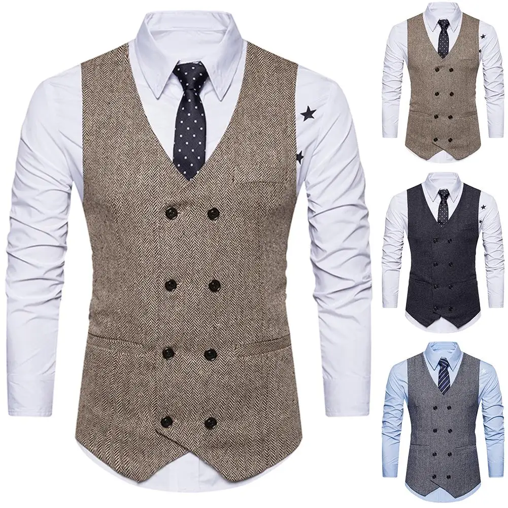 New 2021 Tweed Suit Men Vest Plaid Sleeveless Jacket Vests For Men Waistcoat Vintage Men'S Vest With Lapel Gilet Homme Costume
New 2021 Tweed Suit Men Vest Plaid Sleeveless Jacket Vests For Men Waistcoat Vintage Men'S Vest With Lapel Gilet Homme Costume