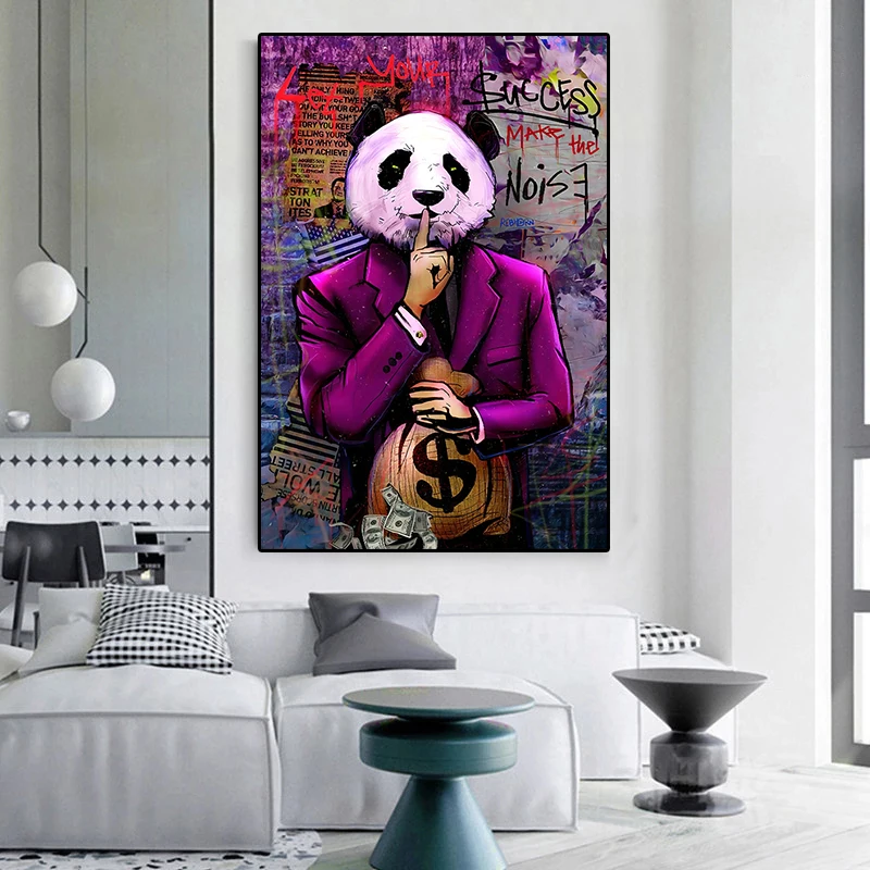 Panda In A Suit Poster and Prints Money Graffiti Canvas Painting Street Abstract Wall Art Living Room Home Decoration Pictures
Panda In A Suit Poster and Prints Money Graffiti Canvas Painting Street Abstract Wall Art Living Room Home Decoration Pictures