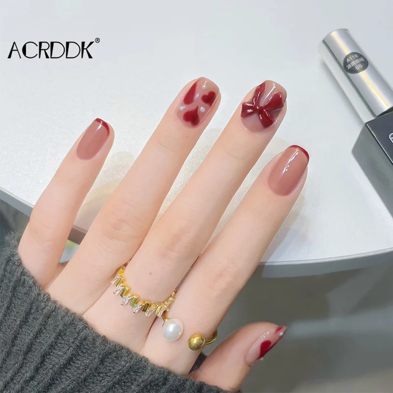 24pcs Love Heart Printed Nail Patch Pearl Inlaid Glue Type Removable Short Paragraph Fashion Manicure False Nail Patch DW
24pcs Love Heart Printed Nail Patch Pearl Inlaid Glue Type Removable Short Paragraph Fashion Manicure False Nail Patch DW