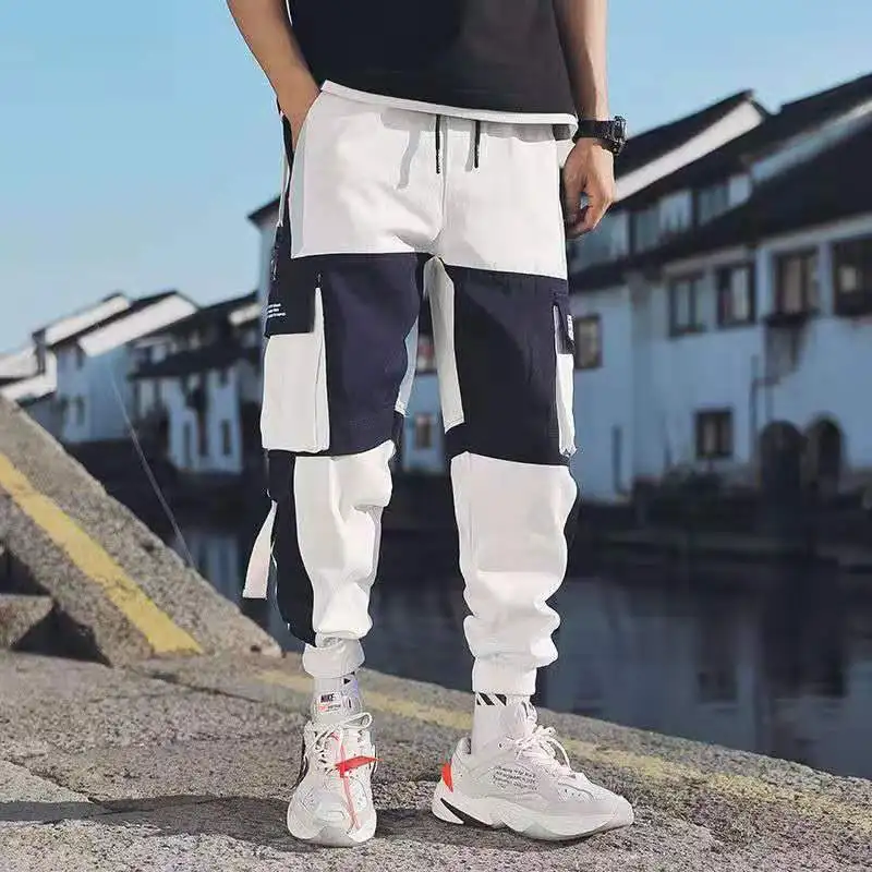 Spring Autumn Cargo Pants Men Cotton Drawstring Many Pockets Joggers Trousers Purple Black Ankle Banded male Casual Pants Boys
Spring Autumn Cargo Pants Men Cotton Drawstring Many Pockets Joggers Trousers Purple Black Ankle Banded male Casual Pants Boys