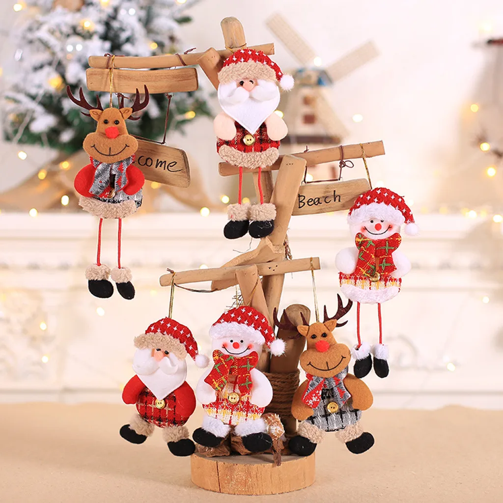 Christmas Ornaments Gift Santa Claus Snowman Rein deer Toy Hang Decorations 2019 Children's decoration Gifts Drop Shipping | Игрушки и