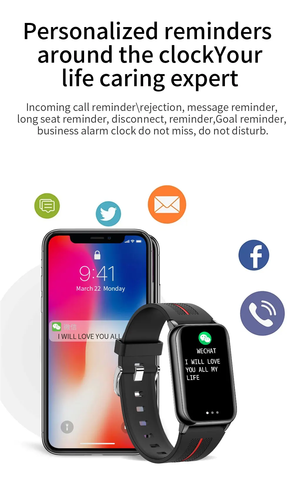 New Fashion Women H76 Smart Bracelet Blood Pressure Heart Rate Monitor IP68 Waterproof Men Pedometer Sport Watch Fitness Tracker
New Fashion Women H76 Smart Bracelet Blood Pressure Heart Rate Monitor IP68 Waterproof Men Pedometer Sport Watch Fitness Tracker