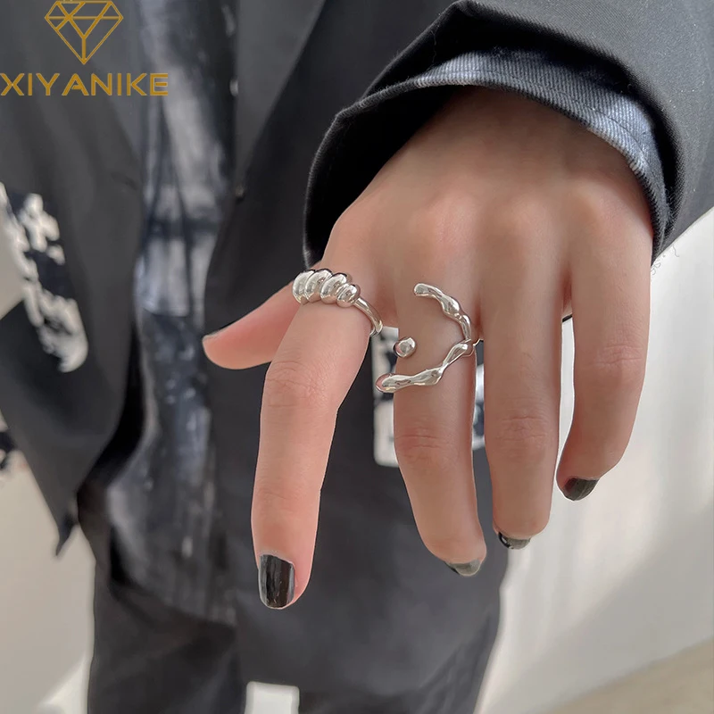 XIYANIKE Silver Color Irregular Texture Twist Ring Female Simple Unique Design Sense Smooth Trend Fashion Party Couple
XIYANIKE Silver Color Irregular Texture Twist Ring Female Simple Unique Design Sense Smooth Trend Fashion Party Couple