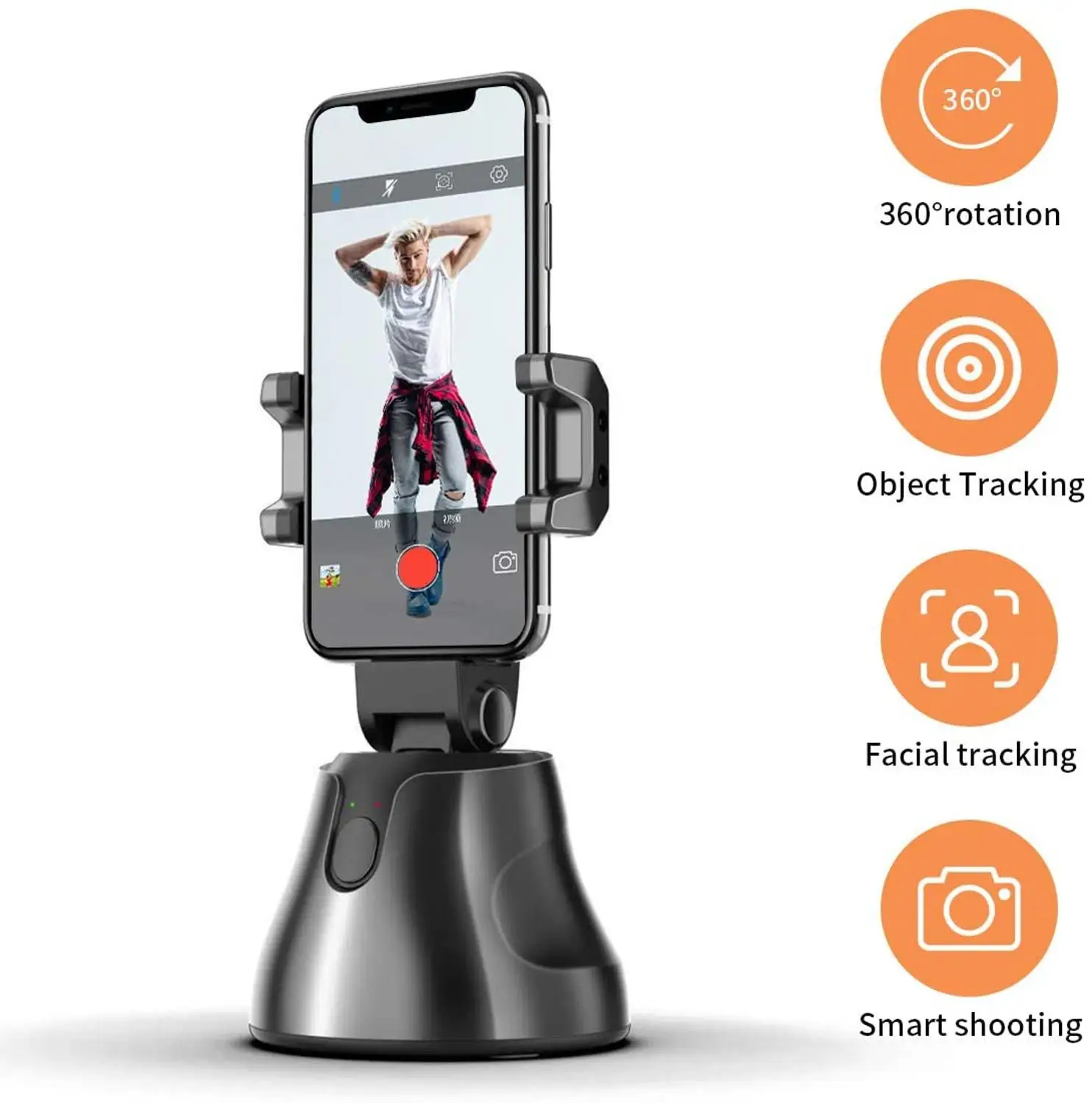 

Селфи-палка, портативное вращение на 360 градусов с автоматическим отслеживанием лица и объекта, крепление для смартфона для съемки Vlog, держа...