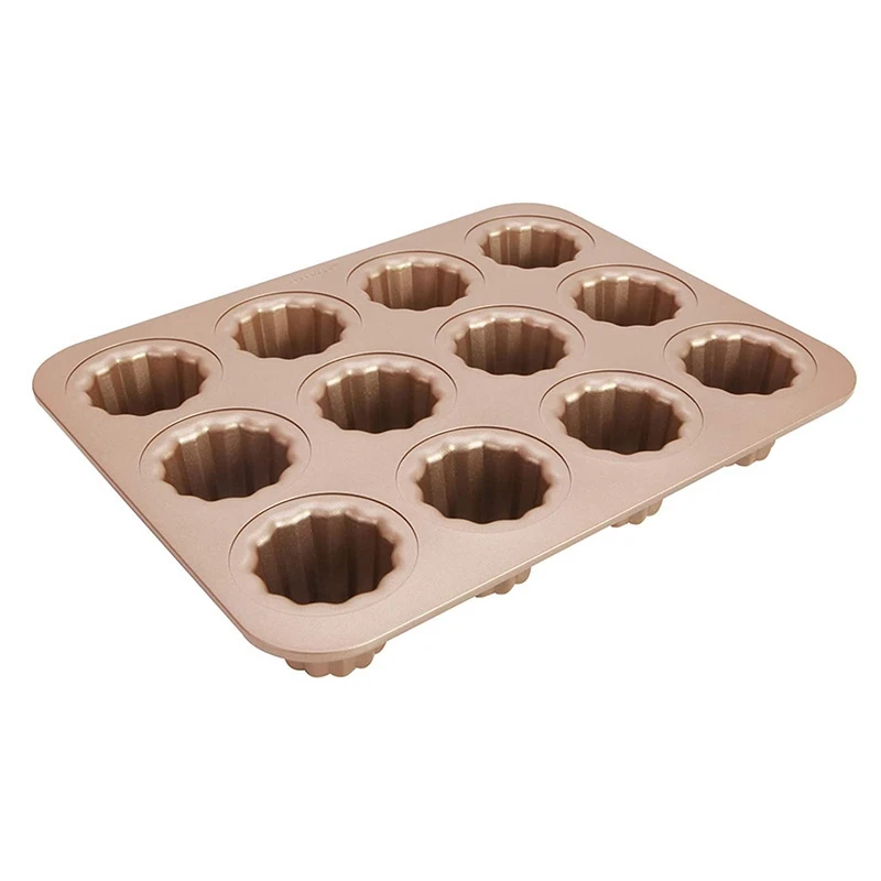 

Nonstick Canele Molds Baking Pans for Cupcakes, 12 Cavities Muffin Pan for Oven Baking Mini Bordelais Fluted Cakes Cake