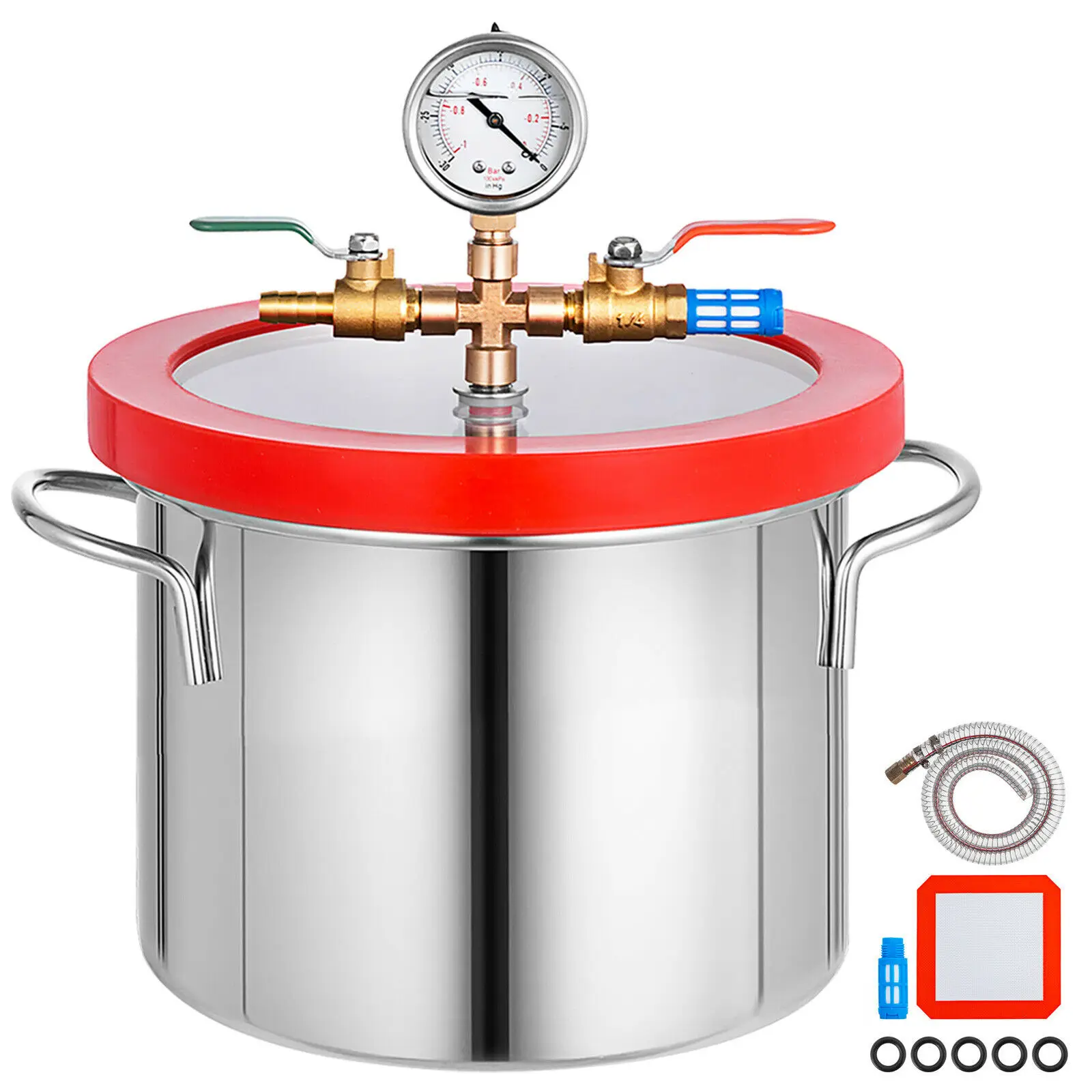 1,5 галлонов вакуумная камера комплект из нержавеющей стали HVAC силиконовая прокладка прочная
1,5 галлонов вакуумная камера комплект из нержавеющей стали HVAC силиконовая прокладка прочная